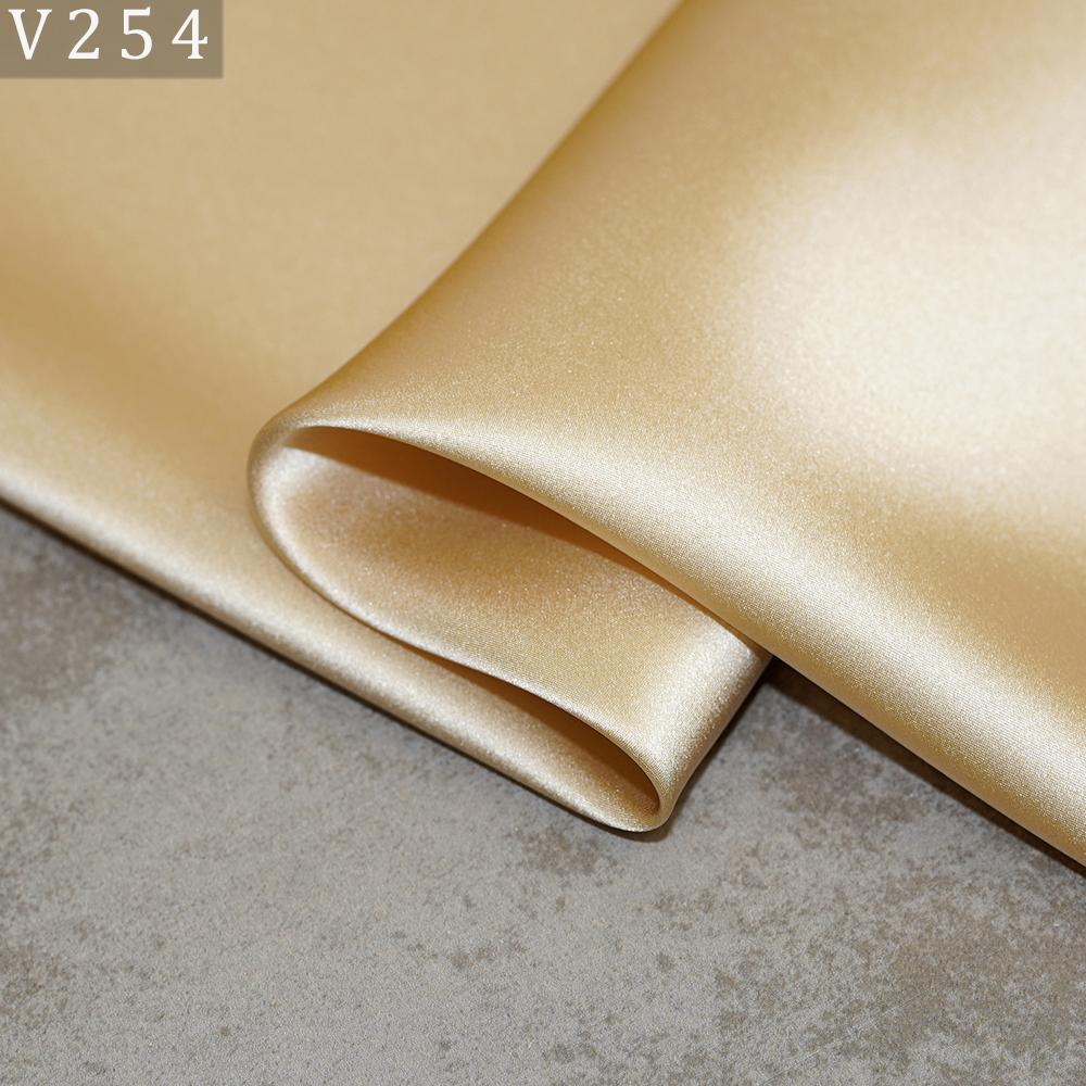 HYSK Natural Genuine Pure 100% Silk Crepe Satin Fabric Silk China Duchess Plain Brown by Meter for Dress Bedding Wedding
