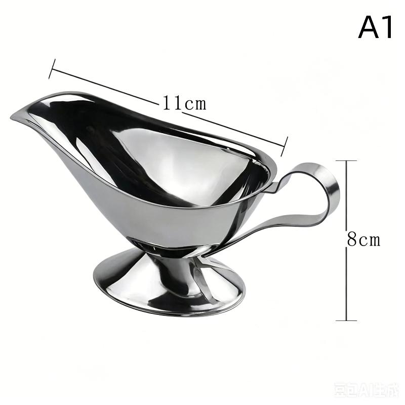 Stainless Steel Spice Gravy Container Heat Resistant Non-Toxic 1Pcs Sauce Boat Ketchup Seasoning Cup for Daily Dining