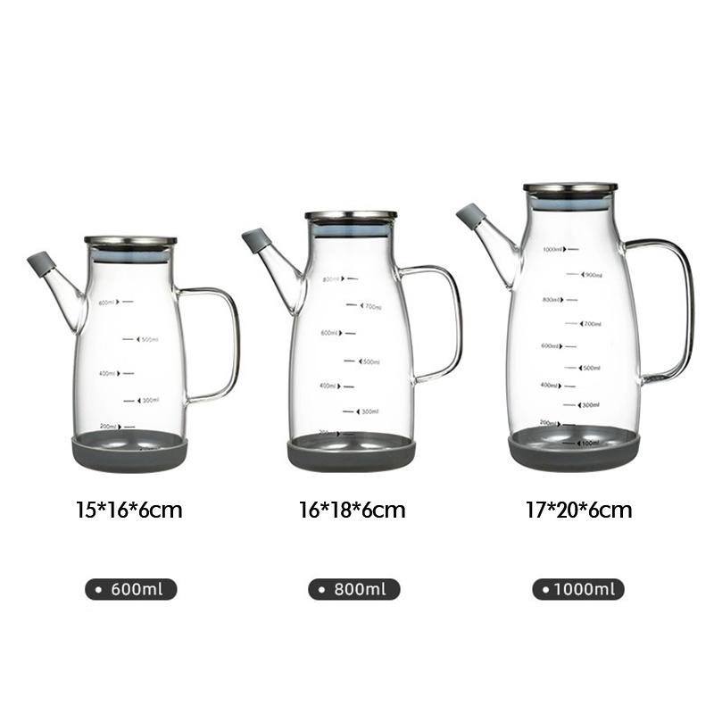 600/800/1000ml Leak-Proof Olive Oil Dispenser Bottle with Drip-Free Spout Precision Pouring for Kitchen Salad Cooking Storage