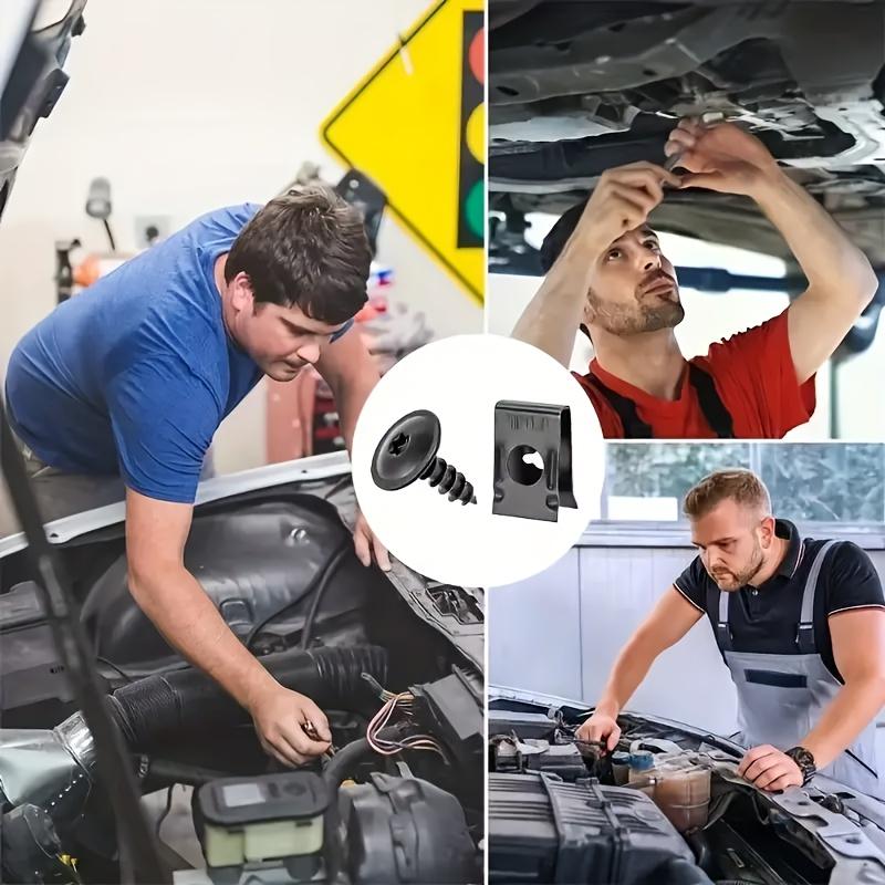 20Pcs U-Shaped Gasket Self-Tapping Screws | Metal Fasteners for Car Interior Modification | Clamp Metal Mudguards & Bumpers