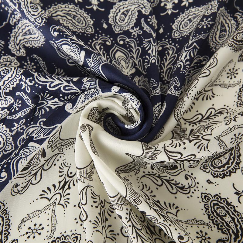 Women's Square Scarf Paisley Print Silk Feel Lightweight Ethnic Pattern Fashion Accessory Head Wrap Neck Shawl Gift