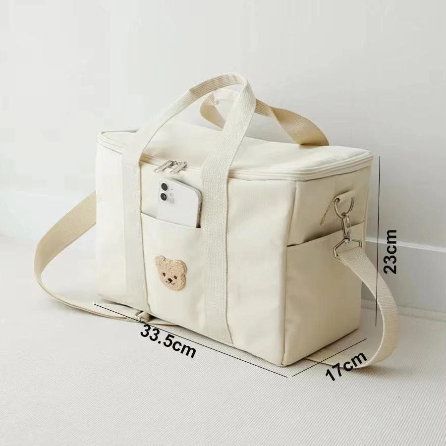 Zipper Embroidery Quilted Baby Diaper Bag Organizer for Stroller Maternity Mommy Single Shoulder Bag Travel Large Outing Bag