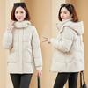 Women's Simple Down-Cotton Padded Jacket for Commutes - Thick, Warm, Long-Sleeve Outerwear