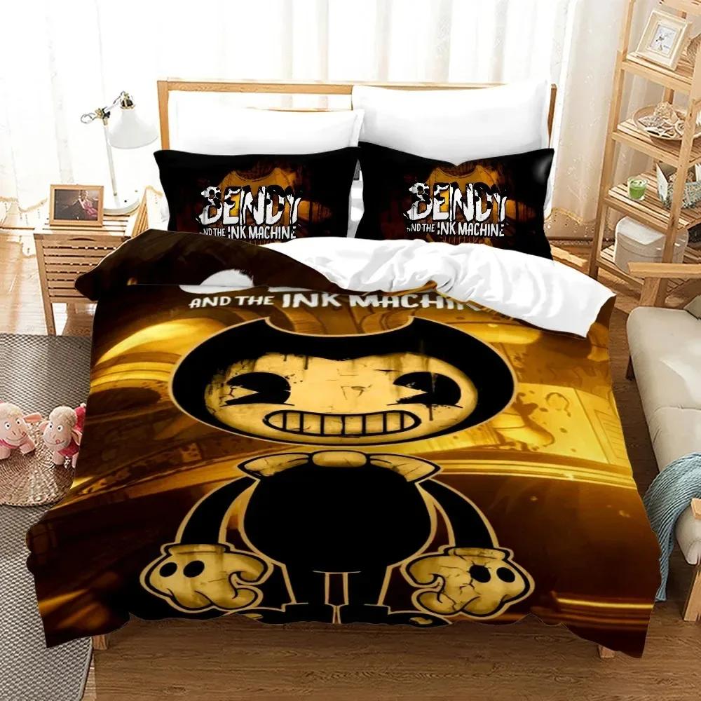 BENDY Bedding Set Single Twin Full Queen King Size Kawaii BatlM Bed Set Aldult Kid Bedroom Duvetcover Sets 3D Print Anime