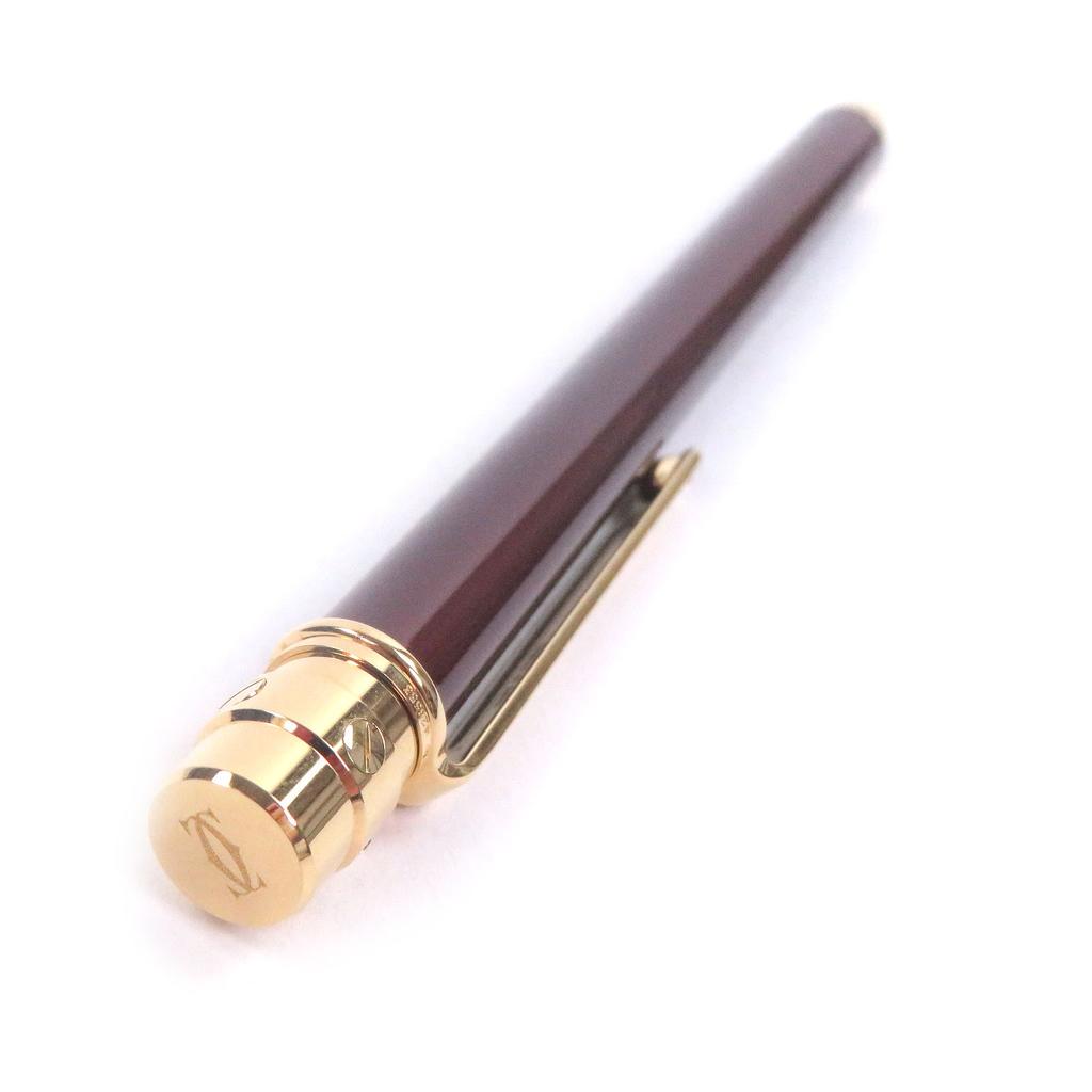 Excellent Cartier Ballpoint Pen Santos De Cartier Twist Type Bordeaux Used