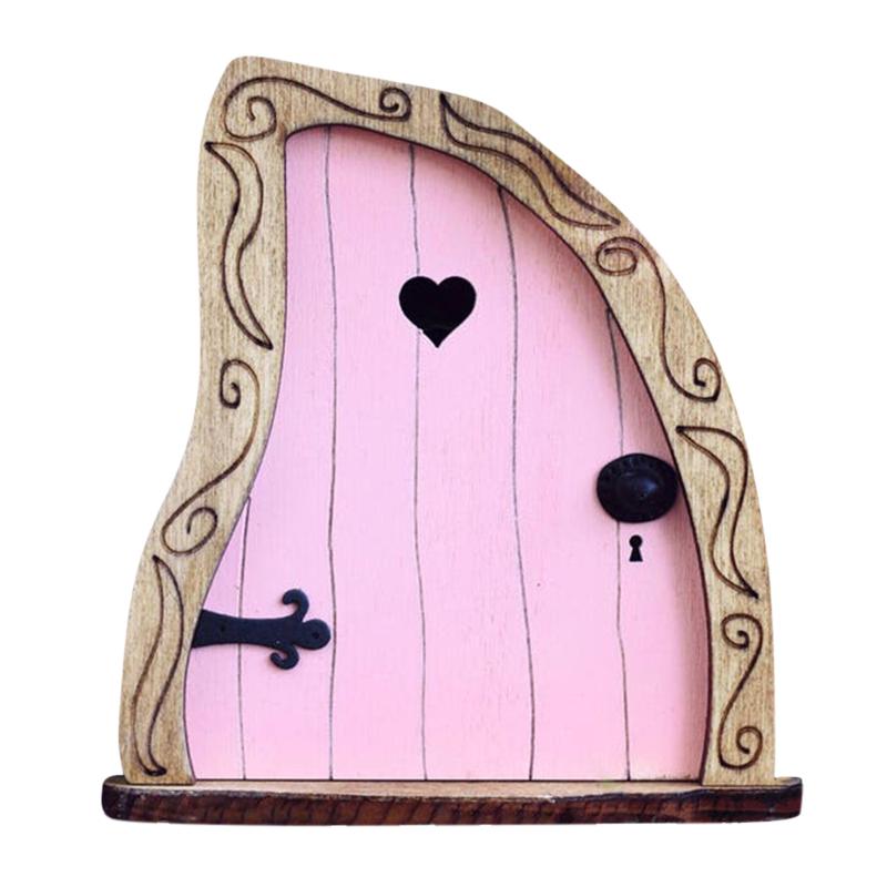 Elf Fairy Door Miniature Garden House Decor Tree Doors Miniature Yard Art Wooden Sculptures Mini Home Garden Doors Ornaments
