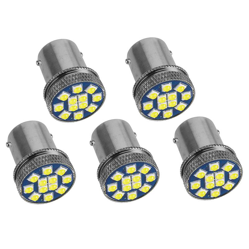 10Pcs White LED 12SMD BAY15D 1156 1157 7440 3157 T20 P21W DRL Turn Signal Parking Light Bulbs Universal for Car Truck DC 24V