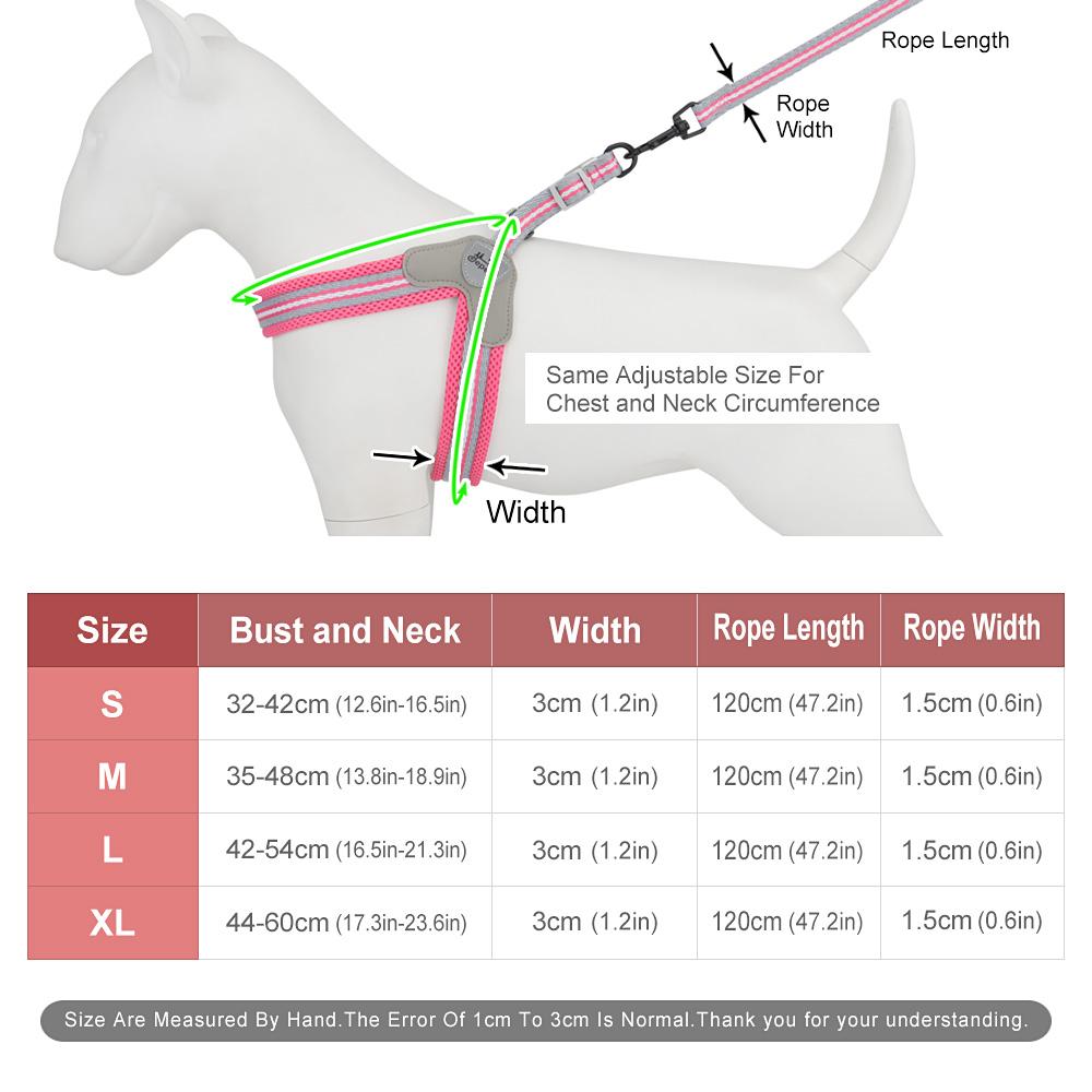 Vest Style Dog Harness Leash Set Chest Strap Leashes Pet Harness for Small Medium Dogs