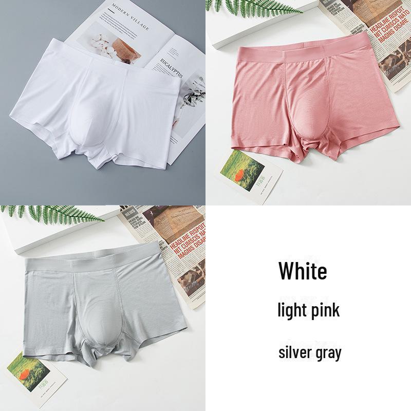 Pánské modální bezešvé bílé boxerky, antibakteriální a prodyšné, mládežnický styl, balení 60 kusů