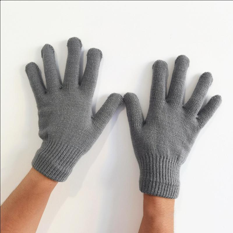Winter Candy Color All-Match Warm Touch Screen Five-Finger Knitted Gloves Unisex