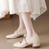 Pearl Square Head Single Shoes Women's Autumn New Models with Temperament Mary Jane Women's Shoes