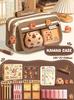 Kawaii Large Capacity Pencil Cases For School Bag Pouch Box 3 Compartments Supply Supplies Girl Boy Kit Cute Stationery Zippers