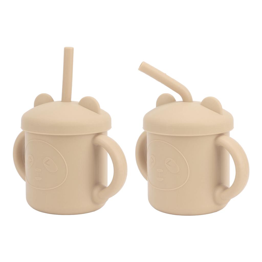 1 Pcs Silicone Sippy Cup Panda Pattern Baby Learning Training Cup Drop Resistant Silicone Sippy Cup