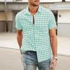 Heren Casual Omgeslagen Kraag Geruit Knopen Shirt