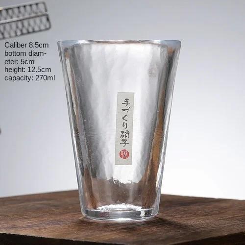 Japanese Household Japanese Style Handmade Smudge Cloud Hammer Pattern Glass Water Glass Wine Glass Teacup 1PC