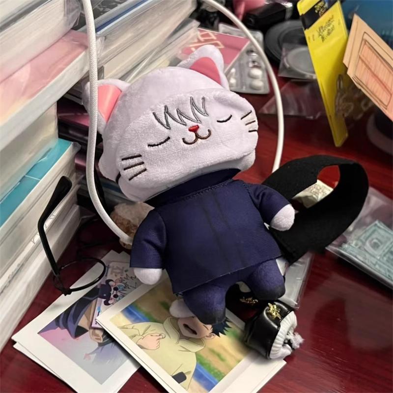 Portachiavi Peluche Jujutsu Kaisen Gatto Itadori Yuji Fushiguro Megumi Gojo Satoru Maschera per Occhi Ciondolo Borsa Per Fan Anime Regalo di Compleanno