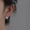 S925 Silver Needle Lace Hollow Bow Screw Buckle Puncture Stud Earrings for Women Fine Y2K Elegent Jewelry Minimalist Accessories
