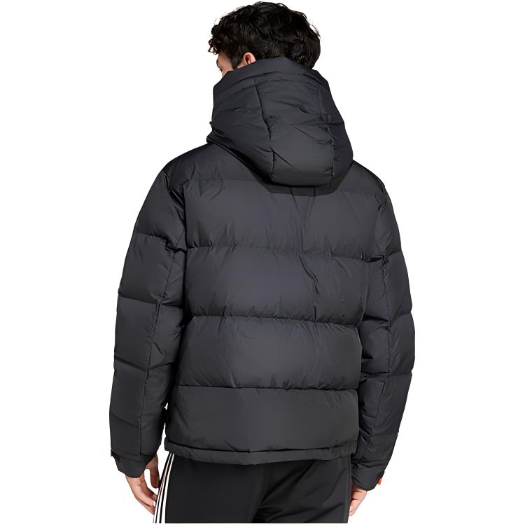 Adidas Down Jackets Men's Black Hooded Moderate Down Jacket JM4621