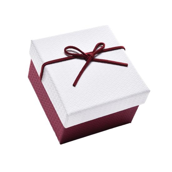 Rectangle Gift Box with Ribbon Bow Cushion Valentine's Day Bridesmaid Wedding Birthday Present Wrapping Box with Lid Portable Jewelry Packaging Box