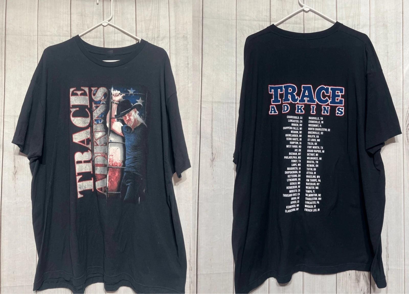 2 Sides Trace Adkins concert Black Cotton All size S-5XL T-shirt BL2228 L