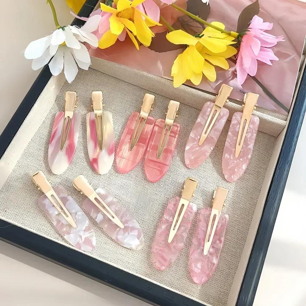 2 pz/set Fermagli per capelli senza piega per donne ragazze Acrilico Styling capelli Senza piega Ricciolo Piccolo pin Frangia Barrettes senza cuciture Accessori