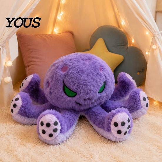 Stuffed Animal Pillow Devil Octopus Plush Toy, Soft Dark Doll Decor, Halloween Eight Tentacle Sea Pillow, Gift for Christmas Birthday Kids Plushie