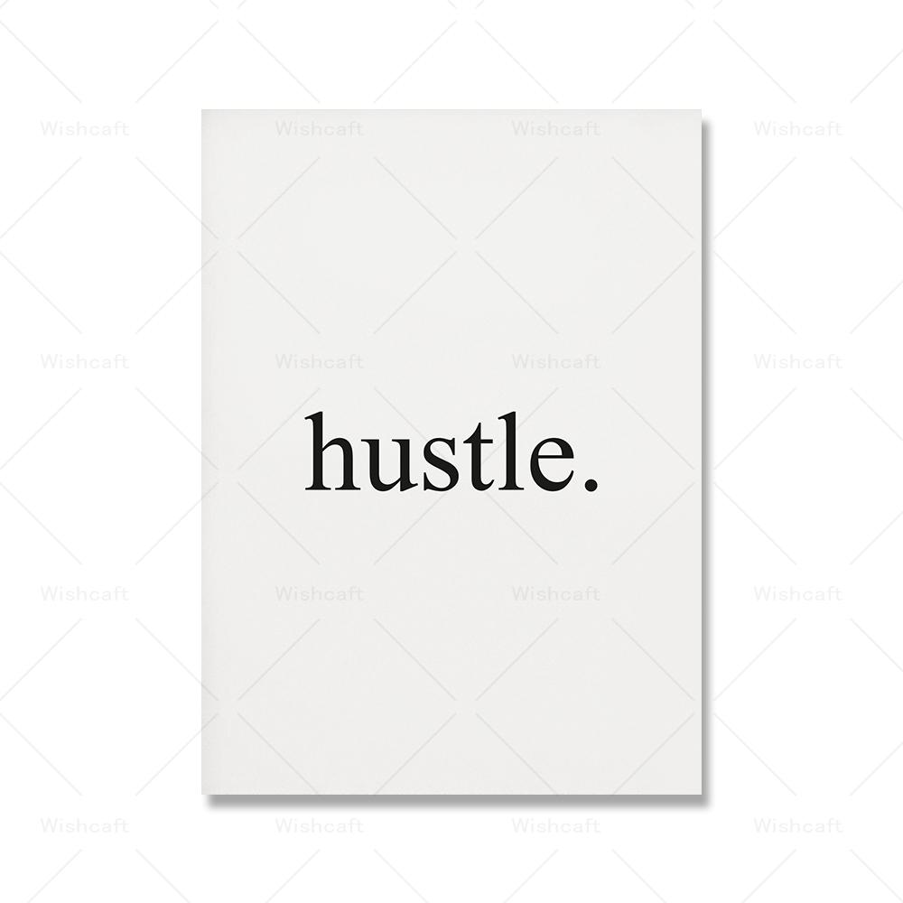 Hustle Motivation Poster Sport Car 911 Prints Modern Living Room Wall Art Canvas Painting Black White Home Decor Pictures