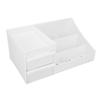 Cosmetic Desktop Storage Box Large Capacity Compartmental Design Small White Cosmetics Storage Box with Drawer