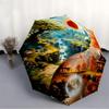 1PC Fantasy Landscape Automatic Open/close Umbrella with 8-Rib Structure for Women/Men, All-Season Use - Travel Essential, Stylish Accessory, Highqual