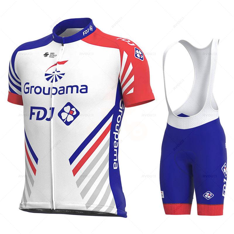 Cyklistické dresy 2026 Fdj Pánské cyklistické oblečení Letní krátký rukáv MTB Cyklistický oblek Oblečení na kolo Ropa Ciclismo Hombre