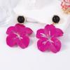 European and American exaggerated personality acrylic hollow large petal flower earrings simple fashion vacation women's earrings