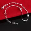 Simple Square Grid Hamsa Stamp Anklet Bracelet On The Leg For Women Sandy Beach Silver Plated Chian On Foot Girl Ankle Bracelet