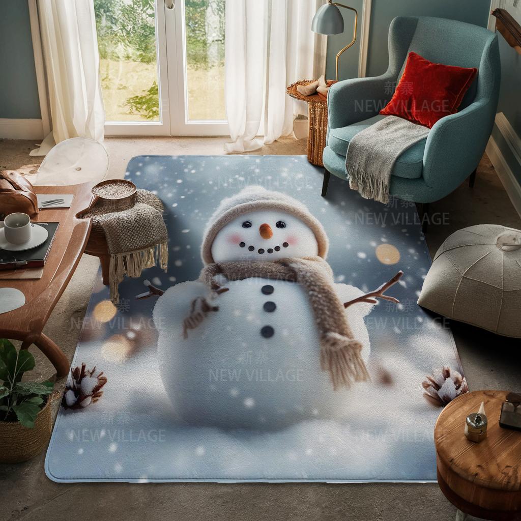 House Entrance Carpet Home Door Mat Living Room Bath Foot Bathroom Non-slip Water Absorption Rugs Bath Merry Christmas Winter