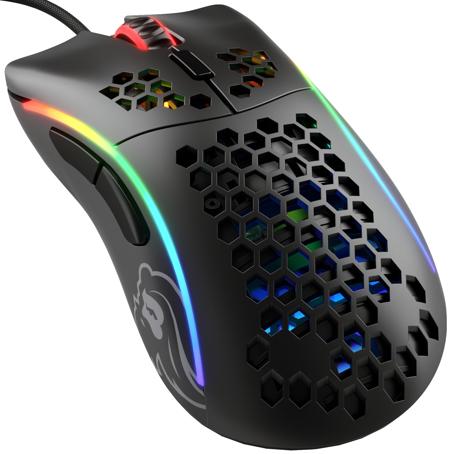 

Glorious Model D Gaming Mouse Дротова миша Ergo Small RGB Glowing 6 Program Buttons DPI 12 Чорний ПК, оснащений ігровою мишкою Omron Switch (62г)