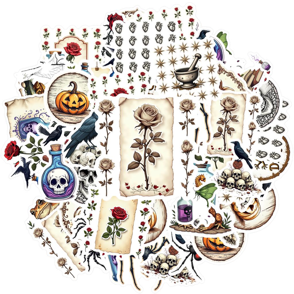 35-70pcs Gothic Stickers Waterproof Graffiti Motorcycle Luggage Phone Cases Cool Sticker Packs Diy Personalized Stickers