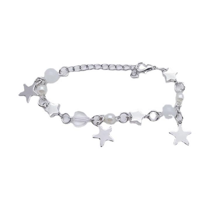 

Crystal Bead Wristband Christmas HandChain Star Pendant Clavicle Chain Ornament 1
