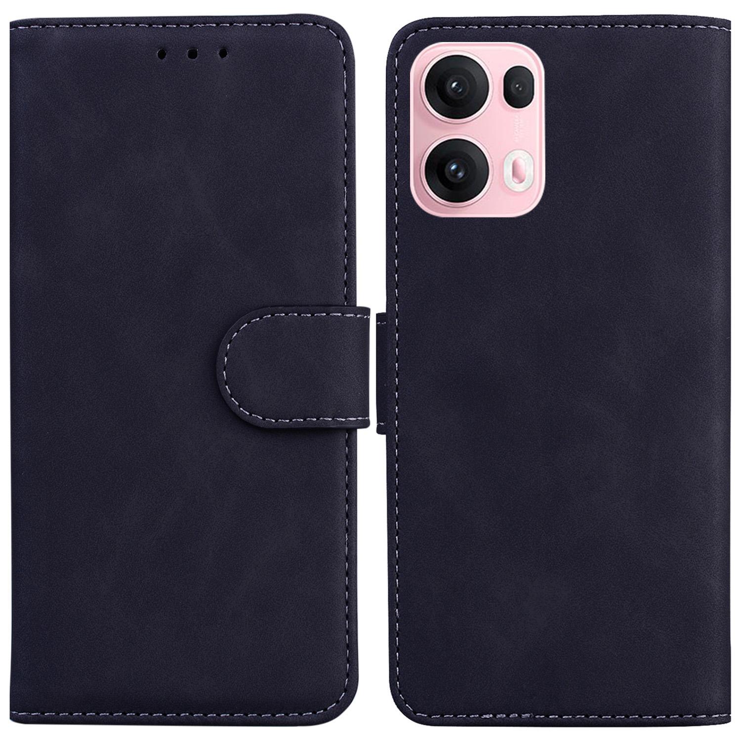 

For Oppo Reno13 Pro 5G Case Solid Color Leather Wallet Phone Cover Black