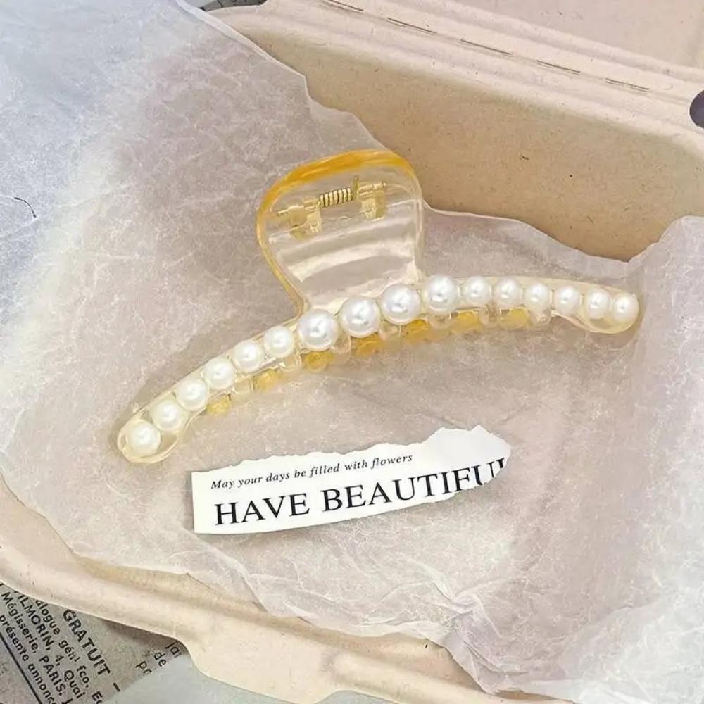 Large/Trumpet/Medium Size Shark Clip Hair Accessories Exquisite Versatile Simple And Generous Fashionable Gentle Pearl Grab Clip