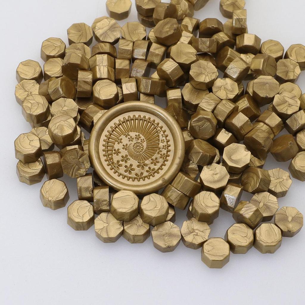148 Pearlescent Octagonal Sealing Wax Beads - Mixable Colors, 500g Package
