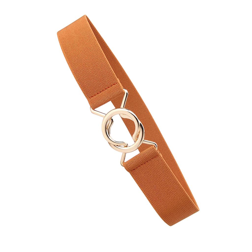 Damenkleid Taillengürtel Legierungsschnalle Vintage Breit Elastisch Taillengürtel für Mäntel Hemden Tops Hellbraun Einheitsgröße