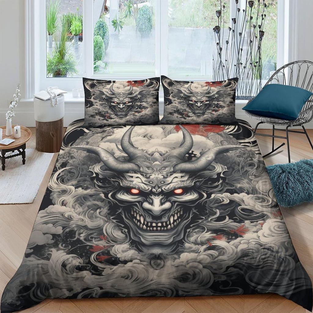 Devil Duvet Covers for Teens Adults Queen Size Quilt Covers Lightweight Down Room Decor 2 Pillowcases 1 Duvet Cover No Comforter