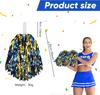 24Pcs Blue Purple Gold Cheerleading Pom Poms With Metallic Foil Plastic Baton Handle For Game Sports Squads Dancing Football