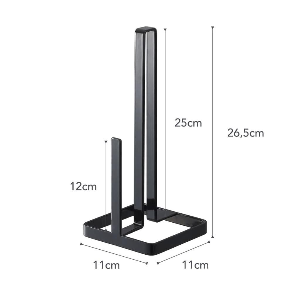 Yamazaki Jitsugyo Kitchen Paper Holder Black W11 X D11 X Tower 6782 Approx. H26.5cm