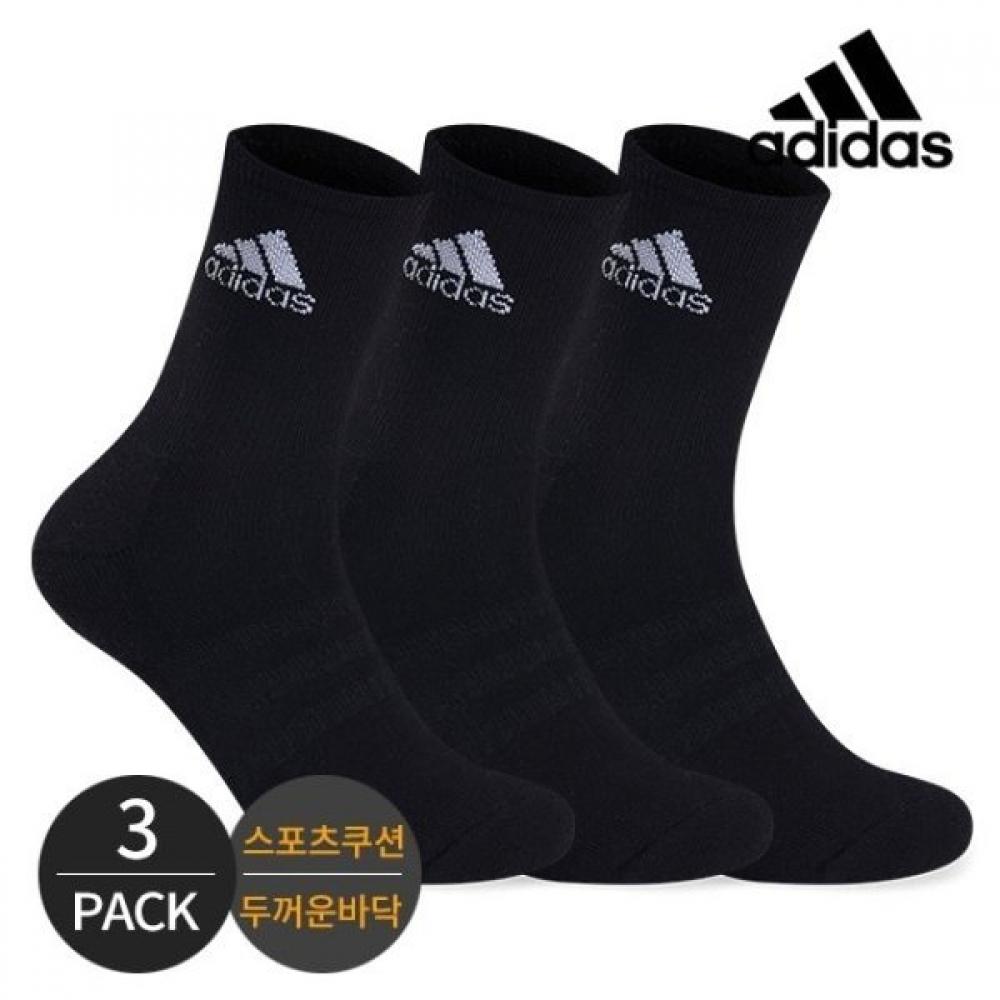 

Adidas Mens Cushion Neck Ribbed Crew Sox 3PBK