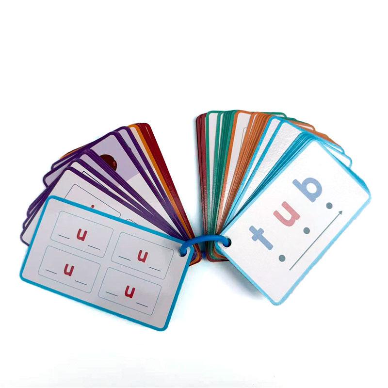 Writeable Reusable Double-Sided English Learning Flashcards for Children's Early Education.