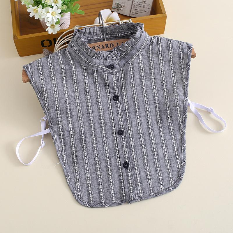 

Женская рубашка с хлопковым воротником, универсальный декоративный воротник с деревянным краем для ушей, белая рубашка с воротником-стойкой для женщин B306