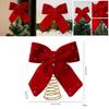 Christmas Tree Topper With Red Flannel Fabric Star And Bow For Holiday Decor