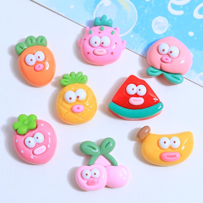 Cartoon Sausage Fruit DIY Ornaments: Cream Glue, Resin Parts, Shoe Buckles & Hair Clip Accessories.