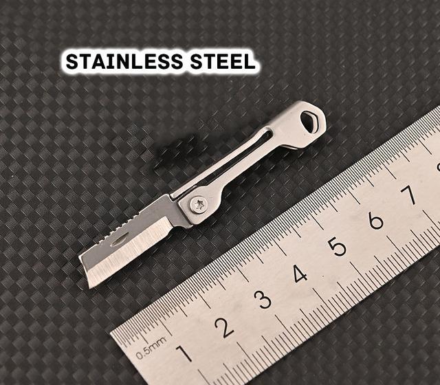 Stainless Steel Mini Folding Knife Keychain EDC Pocket Knives Utility Portable Courier Unboxing Knife Outdoor Survival Tools