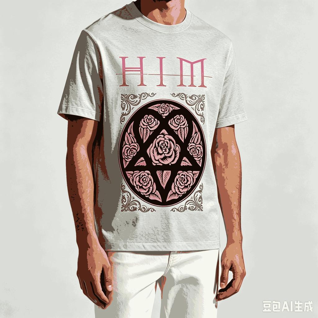 Him Band Pro Fan Dárek Tričko Unisex Unisex Harajuku Oversized Unisex Krátký Rukáv Streetwear Vysoká Kvalita Pár Komfortní Měkký